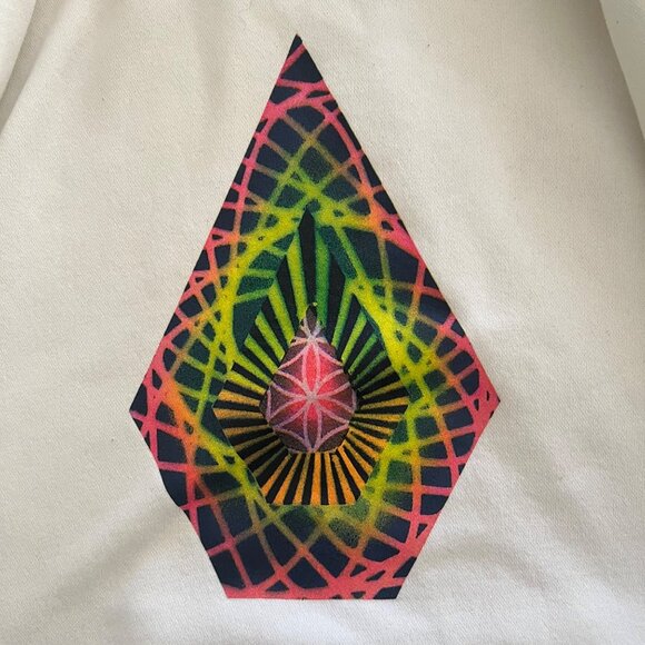 Y2K Volcom Cozy Star Shields White Graphic Hoodie size XL - Picture 4 of 8